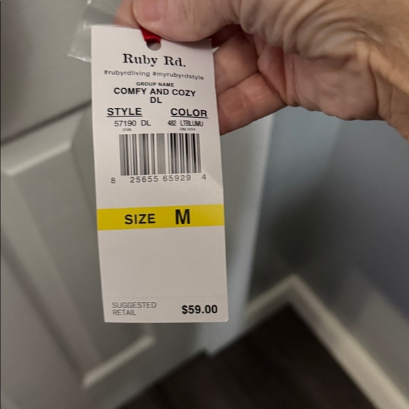 Ruby Rd. Light Blue Button Cowl Neck Sweater - Picture 2 of 5